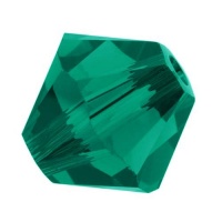 SWAROVSKI ELEMENTS Crystal Bicone 5328 4mm Emerald Beads 50