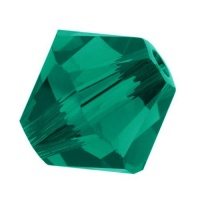 SWAROVSKI ELEMENTS Crystal Bicone 5328 4mm Emerald Beads 50 SWAROVSKI ELEMENTS Crystal Bicone 5328 4mm Emerald Beads 50