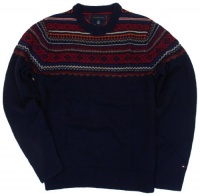 Tommy Hilfiger Mens Fair Isle Wool Pullover Sweater - M - Navy/Red/Orange... Tommy Hilfiger Mens Fair Isle Wool Pullover Sweater - M - Navy/Red/Orange...