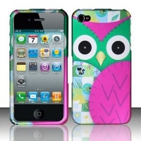 Apple iPhone 4 and 4S Protector Case Rubberized Design Cover Owl Apple iPhone 4 and 4S Protector Case Rubberized Design Cover Owl