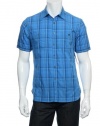 Alfani Red Men's Blue Plaid Button Down Shirt