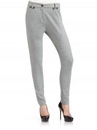 THE LOOKBelt-looped waistFlat frontZip flyButton closureFront slash pocketsBack welt pocketsDecorative button detailsTHE FITRise, about 10Inseam, about 29THE MATERIALWoolCARE & ORIGINDry cleanMade in ItalyModel shown is 5'9½ (176cm) wearing US size 4. THE LOOKBelt-looped waistFlat frontZip flyButton closureFront slash pocketsBack welt pocketsDecorative button detailsTHE FITRise, about 10Inseam, about 29THE MATERIALWoolCARE & ORIGINDry cleanMade in ItalyModel shown is 5'9½ (176cm) wearing US size 4.