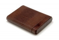 Intica Two Watch Brown Lizard Leather Cigar Style Travel Case Intica Two Watch Brown Lizard Leather Cigar Style Travel Case