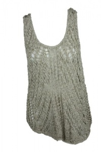 Eileen Fisher Womens Semi-Sheer Open Knit Sleeveless Top Eileen Fisher Womens Semi-Sheer Open Knit Sleeveless Top