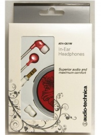 Audio Technica ATH-CK1W In-ear Headphones with 8.8mm Drivers and XS/S/M Earpieces, Orange Audio Technica ATH-CK1W In-ear Headphones with 8.8mm Drivers and XS/S/M Earpieces, Orange