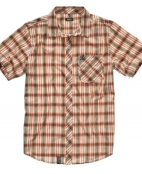 Take your preppy style to the weekend with this laid-back plaid shirt from LRG. Take your preppy style to the weekend with this laid-back plaid shirt from LRG.