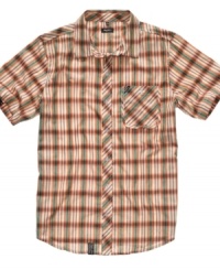 Take your preppy style to the weekend with this laid-back plaid shirt from LRG.