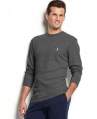 Stay cozy all night long in this luxurious waffle-knit cotton thermal tee from Polo Ralph Lauren. Stay cozy all night long in this luxurious waffle-knit cotton thermal tee from Polo Ralph Lauren.