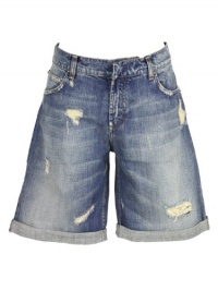 Pierre Balmain Womens Boyfriend Denim Cuffed Shorts Pierre Balmain Womens Boyfriend Denim Cuffed Shorts