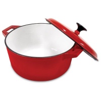Heuck 33030 Porcelain Enamel Cast Iron 5 Quart Dutch Oven, Red Heuck 33030 Porcelain Enamel Cast Iron 5 Quart Dutch Oven, Red