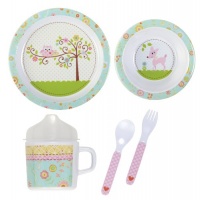 C.R. Gibson Melamine Dinnerware Set, Happi Baby Girl C.R. Gibson Melamine Dinnerware Set, Happi Baby Girl