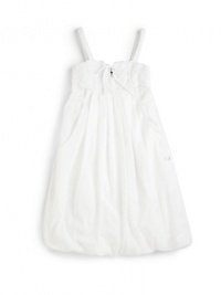 THE LOOKSquare necklinePullover styleHeart bodice with tie and keyhole detailPleated empire waistRhinestone SR logoTHE MATERIALCottonCARE & ORIGINMachine washImported THE LOOKSquare necklinePullover styleHeart bodice with tie and keyhole detailPleated empire waistRhinestone SR logoTHE MATERIALCottonCARE & ORIGINMachine washImported