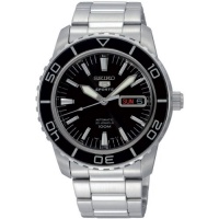 Seiko 5 Sports #SNZH55 Men's Stainless Steel Black Dial 100M Watch Seiko 5 Sports #SNZH55 Men's Stainless Steel Black Dial 100M Watch