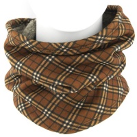 Gaiter Neck Warmer - Turtle Neck Scarf - Sports Tube - Micro Fleece Lined with Drawstring - Brown Tan Plaid Argyle Gaiter Neck Warmer - Turtle Neck Scarf - Sports Tube - Micro Fleece Lined with Drawstring - Brown Tan Plaid Argyle