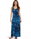 Calvin Klein Women's Printed Maxi Dress, Coblt/White Multi, Medium