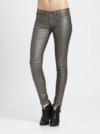 A stretchy, metallic style with a five-pocket design, crafted with quality and attention to details.THE FITFitted through hips, thighs and legsRise, about 8Inseam, about 30THE DETAILSZip flyFive-pocket style60% cotton/35% polyester/5% Lycra® spandex; dry cleanMade in USA of imported fabricsModel shown is 5'9 (175cm) wearing US size 2. A stretchy, metallic style with a five-pocket design, crafted with quality and attention to details.THE FITFitted through hips, thighs and legsRise, about 8Inseam, about 30THE DETAILSZip flyFive-pocket style60% cotton/35% polyester/5% Lycra® spandex; dry cleanMade in USA of imported fabricsModel shown is 5'9 (175cm) wearing US size 2.