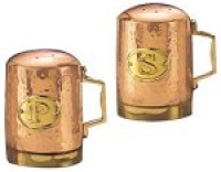 Old Dutch International 41/4 Inch Solid Copper Hammered Stovetop Salt & Pepper Set Old Dutch International 41/4 Inch Solid Copper Hammered Stovetop Salt & Pepper Set