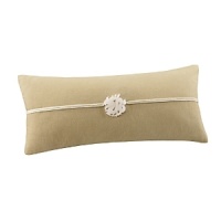 Inspired by an embroidered silk textile from Natori's archives, this pillow is an elegant accent in soft gold silk with cord and dragon jade detail.