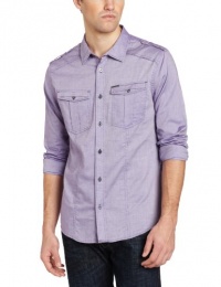 Marc Ecko Cut & Sew Men's Pinpoint Oxford Military Woven Shirt, Purple, XX-Large Marc Ecko Cut & Sew Men's Pinpoint Oxford Military Woven Shirt, Purple, XX-Large