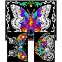 Geo Butterfly - 23x20 Fuzzy Velvet Coloring Poster Geo Butterfly - 23x20 Fuzzy Velvet Coloring Poster