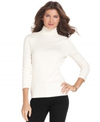 Build your fall wardrobe with Jones New York Signature's essential turtleneck. Build your fall wardrobe with Jones New York Signature's essential turtleneck.