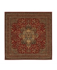 The Couristan Kashimar area rug is inspired by classic Oriental and Persian motifs, featuring a richly detailed design in warm red with grey florals. With features like 100% New Zealand semi-worsted wool, Couristan's exclusive locked in weave, crystal-point finish and hand-knotted fringes, the Medallion Antique Red rug offers a sophisticated addition to any room of your home. The Couristan Kashimar area rug is inspired by classic Oriental and Persian motifs, featuring a richly detailed design in warm red with grey florals. With features like 100% New Zealand semi-worsted wool, Couristan's exclusive locked in weave, crystal-point finish and hand-knotted fringes, the Medallion Antique Red rug offers a sophisticated addition to any room of your home.