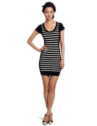 French Connection Women's USA Dani Crepe Stripe Dress, Black, 2 French Connection Women's USA Dani Crepe Stripe Dress, Black, 2