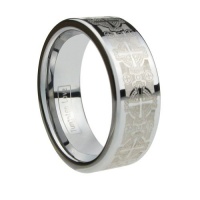 8mm Triton Men's Tungsten Carbide Ring Comfort Fit Laser Etched Cross Band
