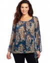 Lucky Brand Women's Plus-Size Bianca Paisley Top