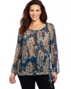 Lucky Brand Women's Plus-Size Bianca Paisley Top