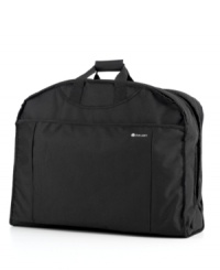 An easier way to arrive fresh and pressed. Lightweight and fully stocked with multiple organizational features, this garment sleeve uses a locking hanger clamp system that keeps clothes wrinkle free and is built with handles that fasten together for even easier carrier. Limited 10-year warranty. An easier way to arrive fresh and pressed. Lightweight and fully stocked with multiple organizational features, this garment sleeve uses a locking hanger clamp system that keeps clothes wrinkle free and is built with handles that fasten together for even easier carrier. Limited 10-year warranty.