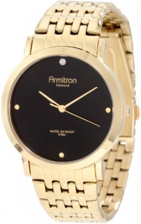Armitron Men's 20/4751BKGP Gold-Tone Diamond Accented Black Dial Dress Watch Armitron Men's 20/4751BKGP Gold-Tone Diamond Accented Black Dial Dress Watch