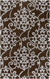 Area Rug 3x5 Rectangle Transitional Pale Blue-Chocolate Color - Surya Cosmopolitan Rug from RugPal Area Rug 3x5 Rectangle Transitional Pale Blue-Chocolate Color - Surya Cosmopolitan Rug from RugPal