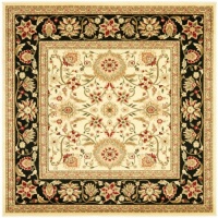 Area Rug 6x6 Square Traditional Ivory - Black Color - Safavieh Lyndhurst Rug from RugPal