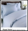 Royal Hotel's Striped Blue 600-Thread-Count 4pc King Bed Sheet Set 100-Percent Egyptian Cotton, Sateen, Deep Pocket