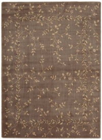 Nourison Zanibar Vines of Flowers Khaki 5.6-Feet by 7.5-Feet Polyacrylic Area Rug