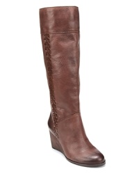 Tall and sleek from the front, these Lucky Brands feature a dose of Western flair in the form of woven side details. Tall and sleek from the front, these Lucky Brands feature a dose of Western flair in the form of woven side details.