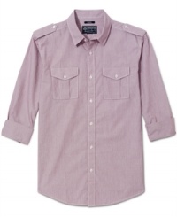 Not every pattern needs to be brash. This mini plaid shirt from American Rag is the strong, silent type. Not every pattern needs to be brash. This mini plaid shirt from American Rag is the strong, silent type.