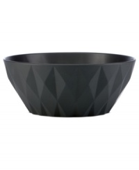 A cut above. The Castle Peak serving bowl presents an ultra-modern take on kate spade new york's signature bow motif featuring bold faceted accents in slate-gray stoneware. A cut above. The Castle Peak serving bowl presents an ultra-modern take on kate spade new york's signature bow motif featuring bold faceted accents in slate-gray stoneware.