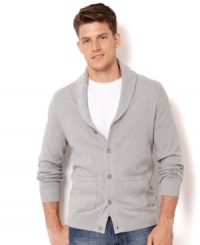 A fall classic returns to add some polish to your layers with this shawl-collar cardigan from Nautica. A fall classic returns to add some polish to your layers with this shawl-collar cardigan from Nautica.
