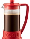 Bodum New Brazil 3-Cup French Press Coffee Maker, .35 l, 12-Ounce, Red