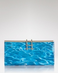 Stage a pool party with this aquatic-inspired frame clutch from kate spade new york. Pick up this playful piece to add a splashy pop-of-color at your next evening event. Stage a pool party with this aquatic-inspired frame clutch from kate spade new york. Pick up this playful piece to add a splashy pop-of-color at your next evening event.