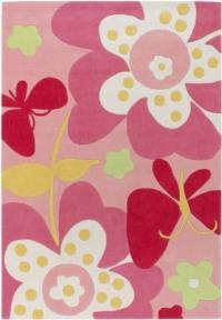 Area Rug 2x3 Rectangle Kids Pink Color - Surya Chic Rug from RugPal Area Rug 2x3 Rectangle Kids Pink Color - Surya Chic Rug from RugPal