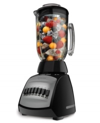 Crushing all expectations, this Black & Decker blender utilizes 650W of peak power to effortlessly handle blending, pureeing, ice crushing and more. With 12 speeds to choose from, plus a pulse feature, you'll never be left powerless. One-year warranty. Model BLC10650. Crushing all expectations, this Black & Decker blender utilizes 650W of peak power to effortlessly handle blending, pureeing, ice crushing and more. With 12 speeds to choose from, plus a pulse feature, you'll never be left powerless. One-year warranty. Model BLC10650.