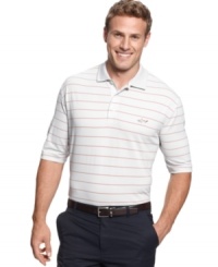 Comfort is key to a good swing, and so is this striped performance polo shirt from Greg Norman for Tasso Elba featuring PlayDry technology. Comfort is key to a good swing, and so is this striped performance polo shirt from Greg Norman for Tasso Elba featuring PlayDry technology.