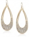 Jessica Simpson Gold Tone Pave Tear Drop Hoop Earrings