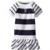 Nautica Sportswear Kids Girls 2-6X Short Sleeve Stripe Dress, Sail White, 3T