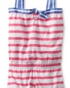 Nautica Girls 2-6x Stripe Knit Romper, Pink, 6X