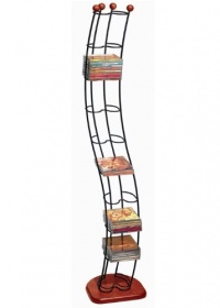 Atlantic Wave 1316 110 CD Tower (Black Steel/Cherry Wood Base ) Atlantic Wave 1316 110 CD Tower (Black Steel/Cherry Wood Base )