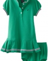 Nautica Baby-girls Infant Pique Polo Dress, Bright Green, 24 Months